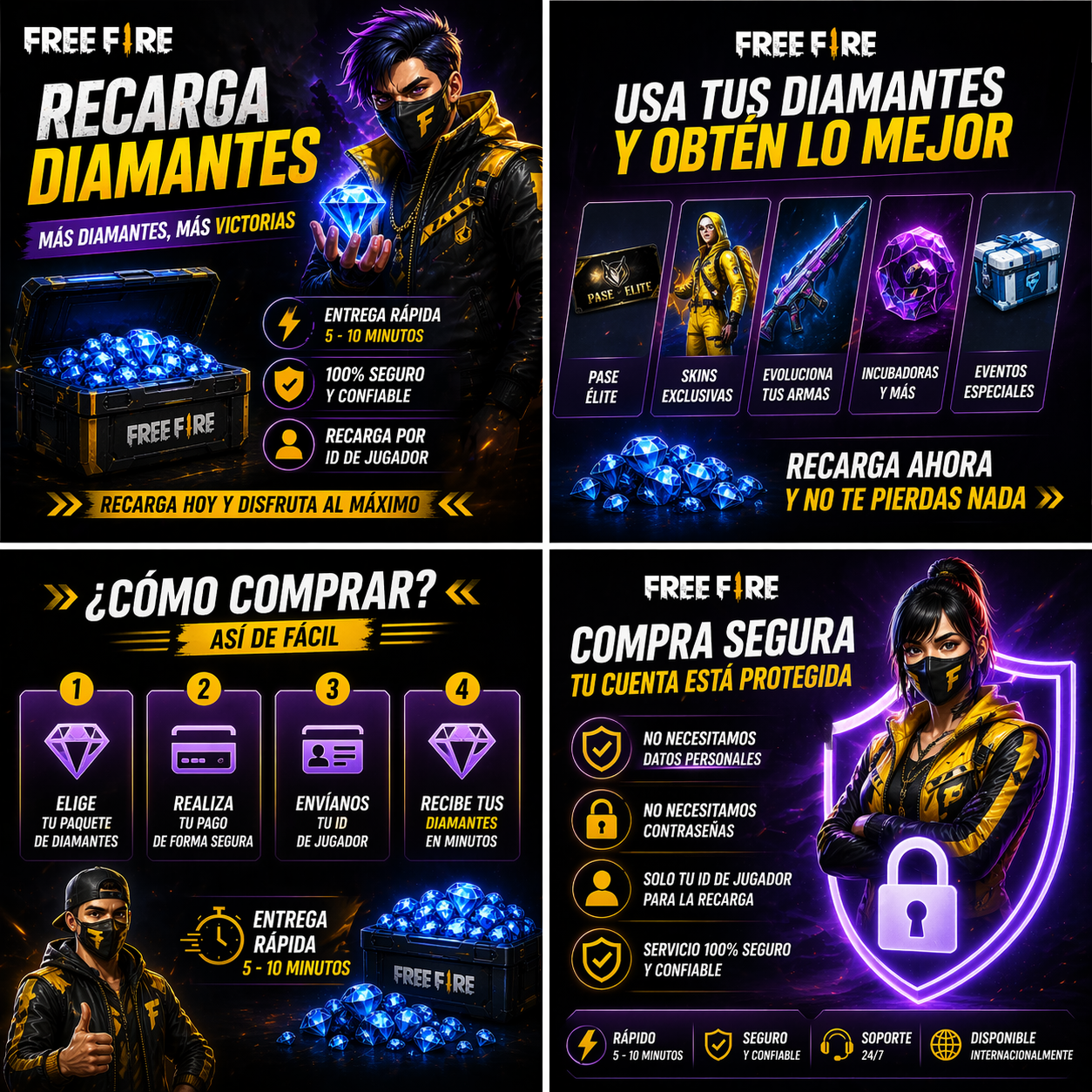 Free Fire Recargas de Diamantés