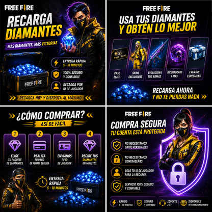 Free Fire Recargas de Diamantés