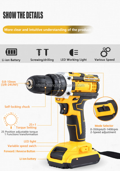 KIT DE TALADRO INALÁMBRICO 88V